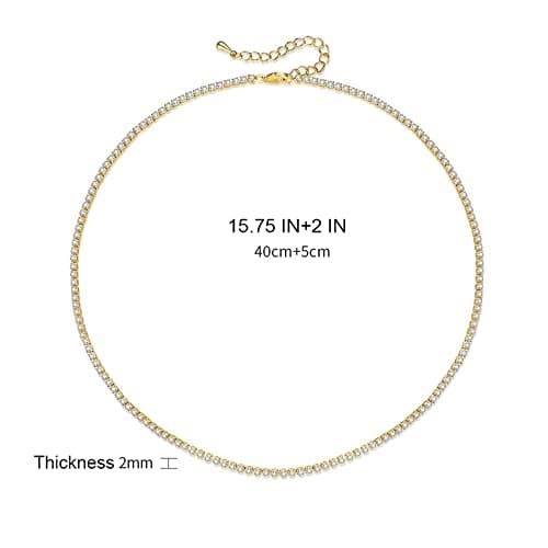 Dainty Tennis Necklace for Women