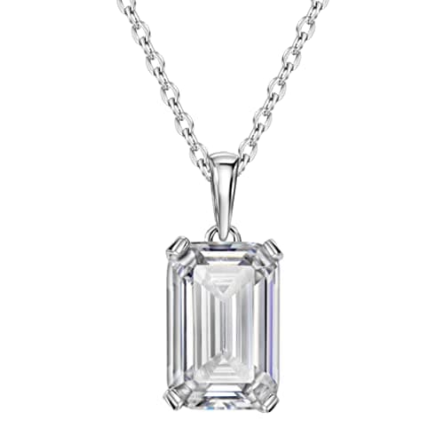 Michooyel 4.0ct Emerald Cut Women's Necklace