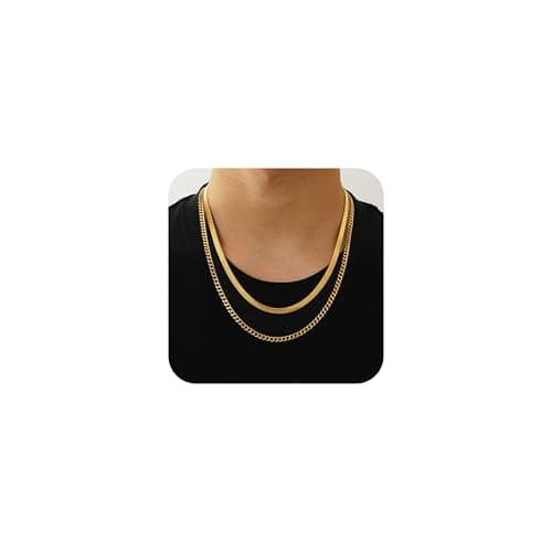 Lydow 2Pcs Chain Necklaces for Men, Women and Boys