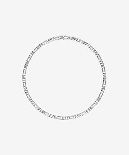 Refined title: Michooyel Sterling Silver 5mm Figaro Chain Necklace for Men and Women