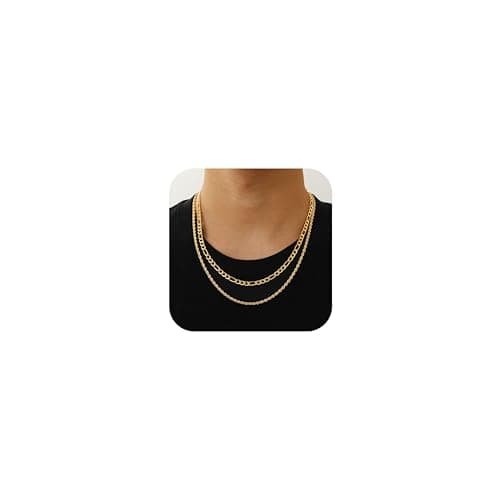 Lydow 2Pcs Chain Necklaces for Men, Women and Boys