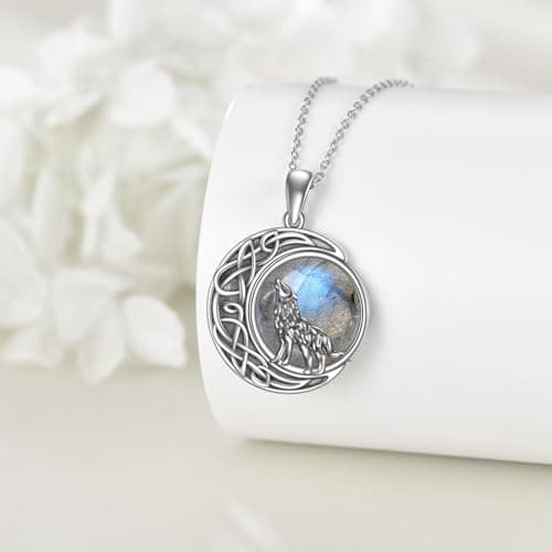 Refined Title:

KQF Wolf Half Moon Necklace for Men, Teen Girls, and Boys