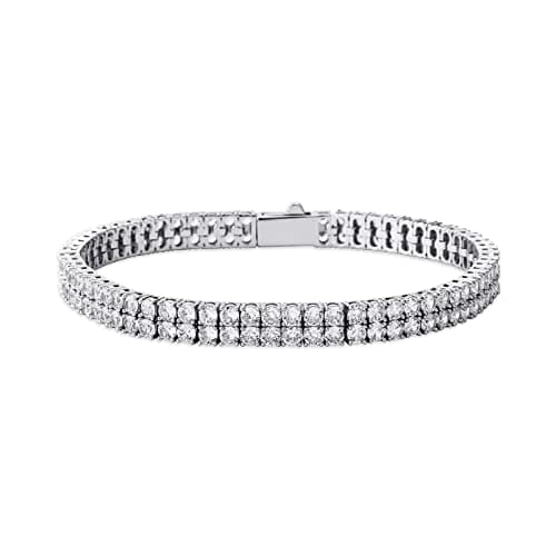 Iced Out Cubic Zirconia Tennis Bracelet for Men and Women