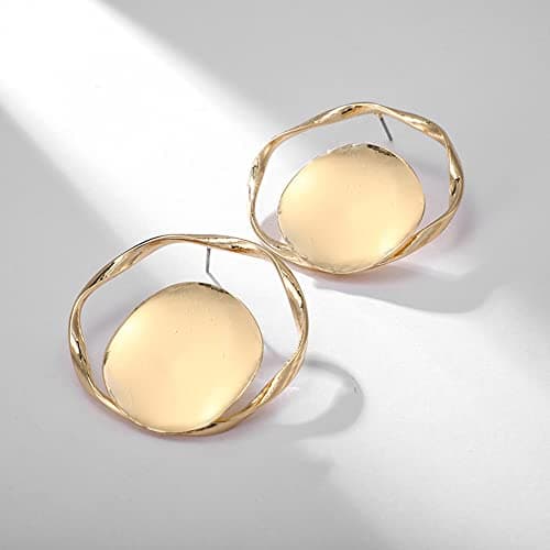 Doubnine Gold Hoop Stud Earrings for Women Minimalist Fashion Jewelry