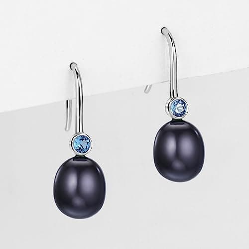 Michooyel Sterling Silver Freshwater Pearls Dangle Earrings for Women