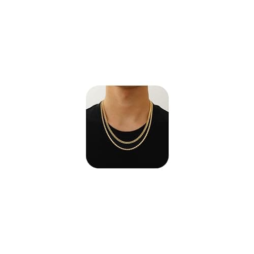Lydow 2Pcs Chain Necklaces for Men, Women and Boys