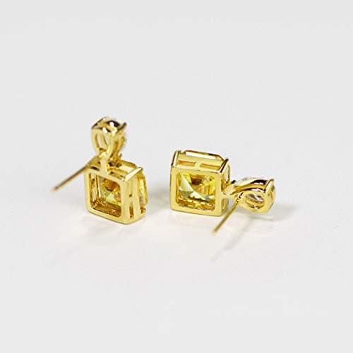 Michooyel 925 Silver Citrine Diamond Accented Earrings for Women