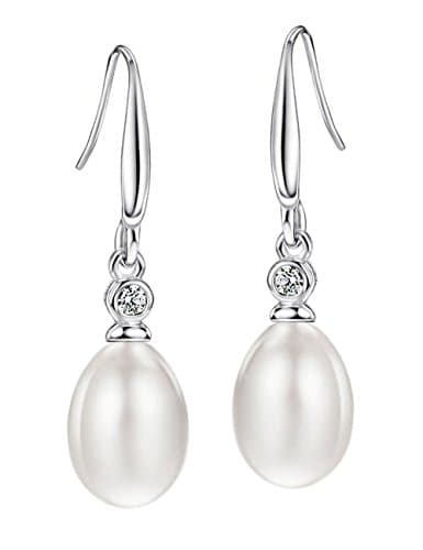 Michooyel Sterling Silver Freshwater Pearls Dangle Earrings for Women