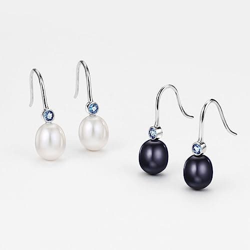 Michooyel Sterling Silver Freshwater Pearls Dangle Earrings for Women