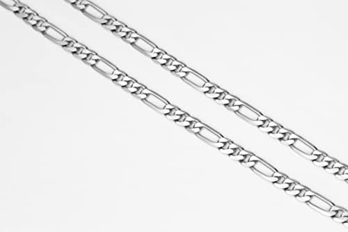 Refined title: Michooyel Sterling Silver 5mm Figaro Chain Necklace for Men and Women