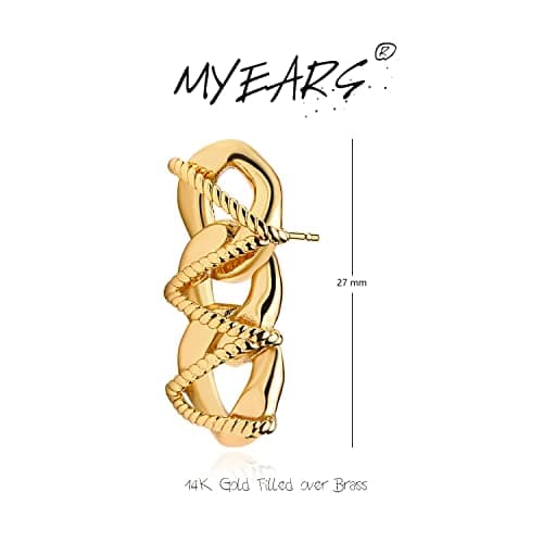 MYEARS Gold Stud Earrings 14K Gold Filled Hypoallergenic Everyday Jewelry