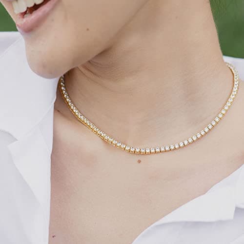 Refined NYC Sterling Women's 3mm CZ Tennis Necklace
