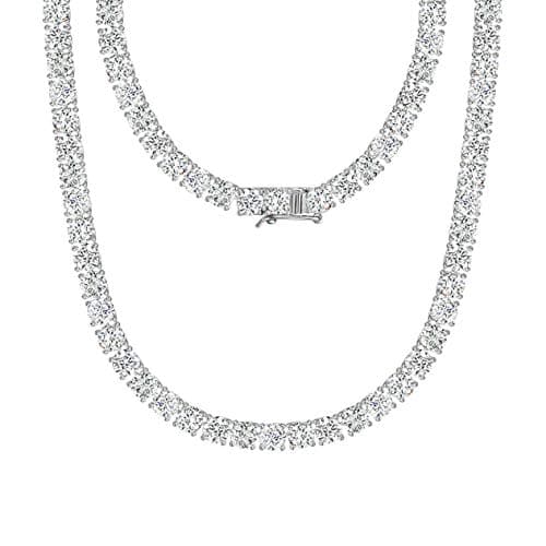 Iced Out Tennis Necklace with 5A Cubic Zirconia Stones