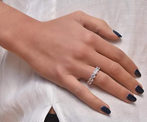 NYC Sterling 5.00mm 925 Silver Cubic Zirconia Eternity Ring