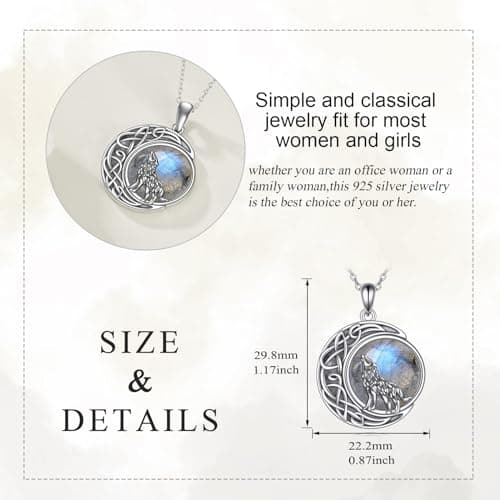 Refined Title:

KQF Wolf Half Moon Necklace for Men, Teen Girls, and Boys
