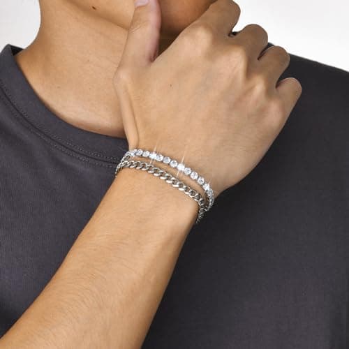 VNOX Sturdy Stainless Steel Curb Chain Bracelet Set for Men and Women, 6.5/7/7.4/8.2/9 Inches