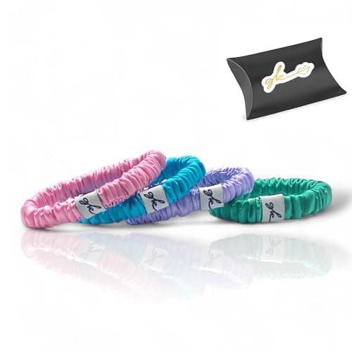 Soft Mulberry Silk Non Slip Colorful Scrunchies 4 Pack