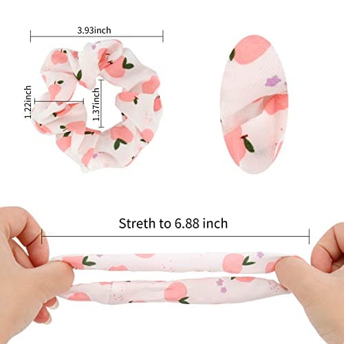 Sure, here's a refined and simplified title based on the keywords provided:

Ondder Hair Scrunchies 15 Pcs - Cute Bow Ribbon Elastic Hair Ties Floral & Fruit Print