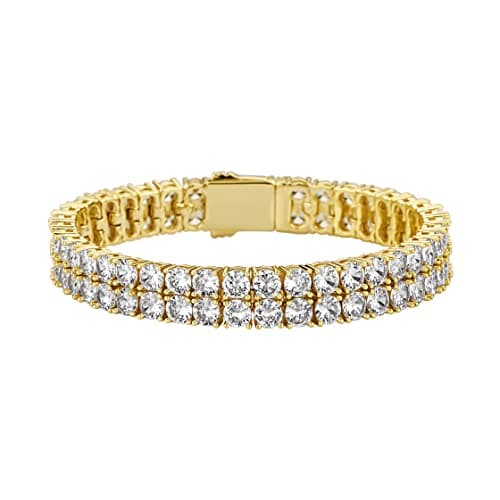 Iced Out Cubic Zirconia Tennis Bracelet for Men and Women