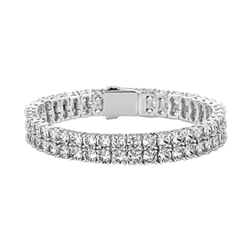 Iced Out Cubic Zirconia Tennis Bracelet for Men and Women