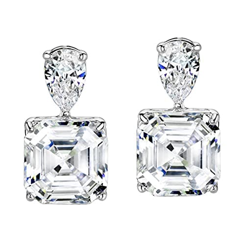 Michooyel 925 Silver Citrine Diamond Accented Earrings for Women