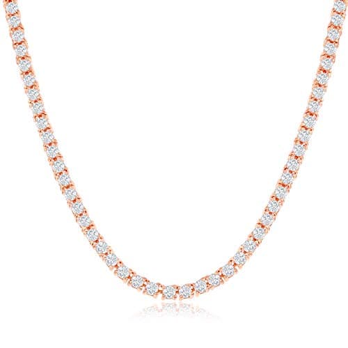 Refined NYC Sterling Women's 3mm CZ Tennis Necklace