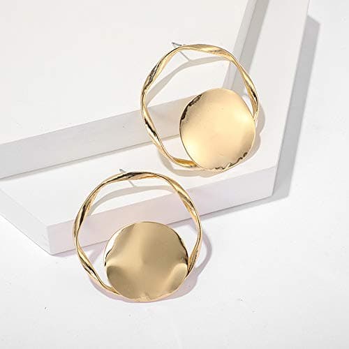 Doubnine Gold Hoop Stud Earrings for Women Minimalist Fashion Jewelry