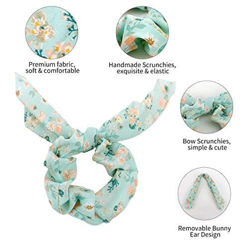 Sure, here's a refined and simplified title based on the keywords provided:

Ondder Hair Scrunchies 15 Pcs - Cute Bow Ribbon Elastic Hair Ties Floral & Fruit Print
