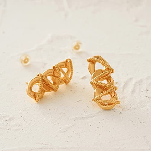 MYEARS Gold Stud Earrings 14K Gold Filled Hypoallergenic Everyday Jewelry