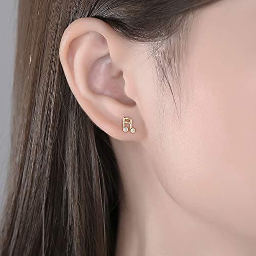 Michooyel 14K Gold Plated Cubic Zirconia Stud Earrings for Women