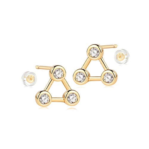 MYEARS Gold Stud Earrings 14K Gold Filled Hypoallergenic Everyday Jewelry