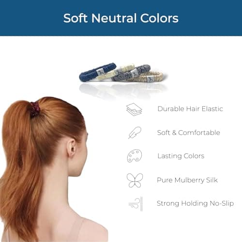 Soft Mulberry Silk Non Slip Colorful Scrunchies 4 Pack