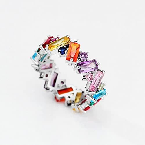 Michooyel Eternity Multicolor CZ Ring for Women