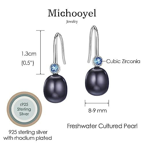 Michooyel Sterling Silver Freshwater Pearls Dangle Earrings for Women