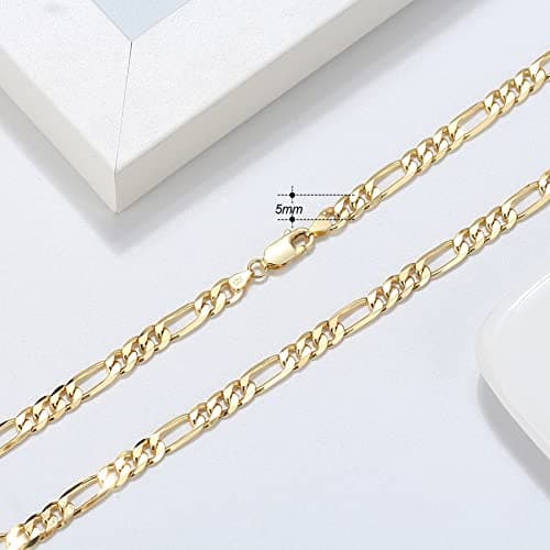 Michooyel 925 Sterling Silver Figaro Necklace for Men and Women