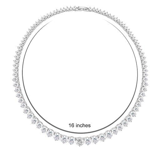 Lavencious Tennis AAA CZ Necklace for Bridal and Evening Party