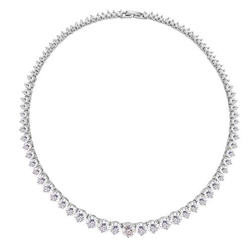 Lavencious Tennis AAA CZ Necklace for Bridal and Evening Party