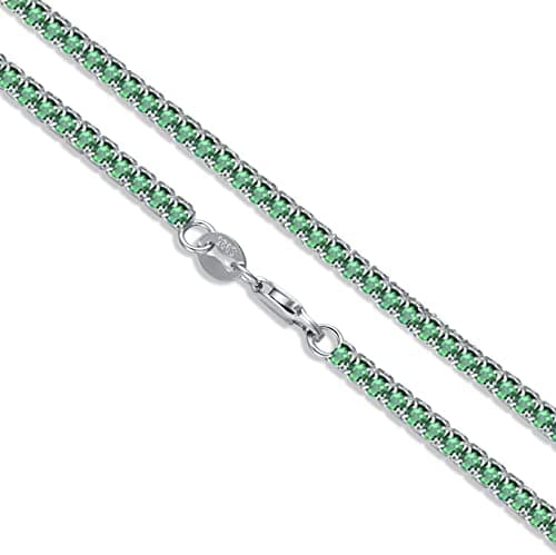 Dralox Sterling Silver Cubic Zirconia Tennis Necklace for Women and Men