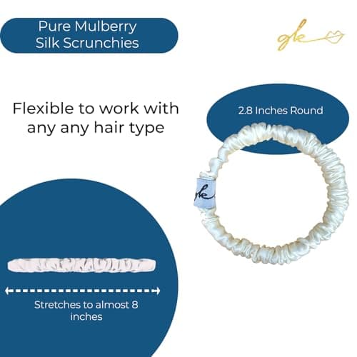 Soft Mulberry Silk Non Slip Colorful Scrunchies 4 Pack