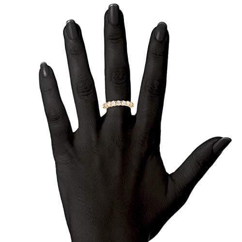 Gemsme 18K Yellow Gold Filled Cubic Zirconia Eternity Ring for Women Size 5-10