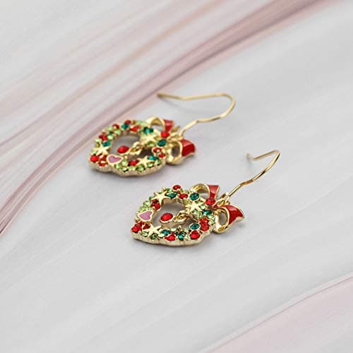 Michooyel 18K Gold Plated CZ Christmas Drop Earrings for Women Fishhook