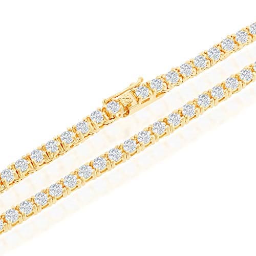 Refined NYC Sterling Women's 3mm CZ Tennis Necklace