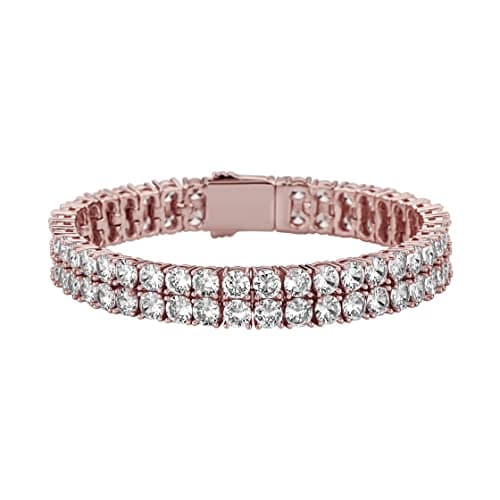 Iced Out Cubic Zirconia Tennis Bracelet for Men and Women