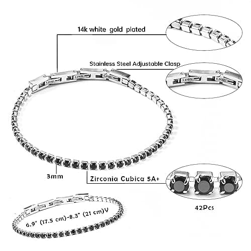 Dainty Stainless Steel Tennis Bracelets for Men and Women