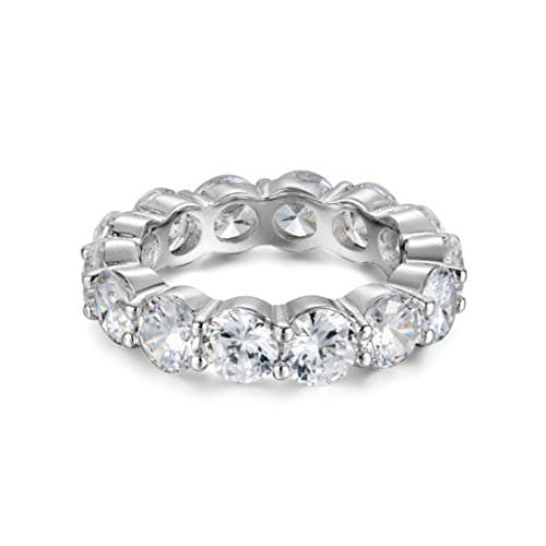 NYC Sterling 5.00mm 925 Silver Cubic Zirconia Eternity Ring