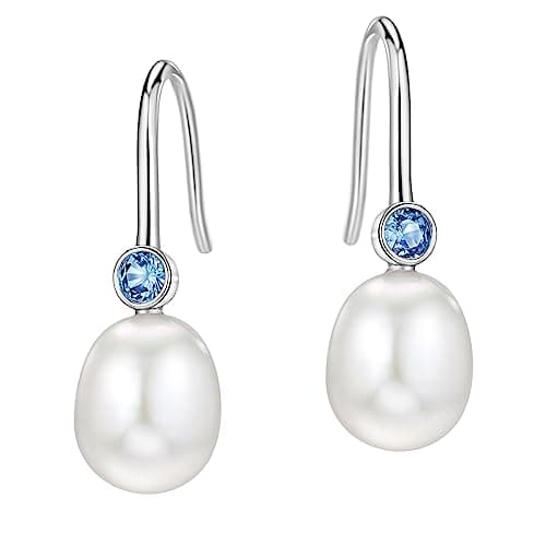 Michooyel Sterling Silver Freshwater Pearls Dangle Earrings for Women