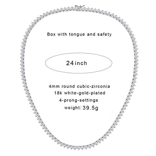 Refined Title: VOLUKA CZ Tennis Chain for Women and Men