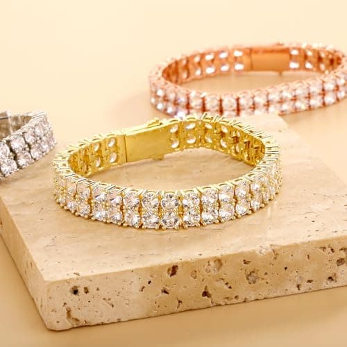 Iced Out Cubic Zirconia Tennis Bracelet for Men and Women