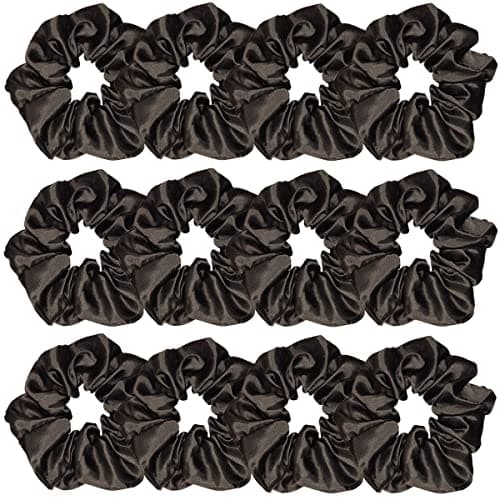 12 Pcs Satin Silk Hair Scrunchies for Women and Girls