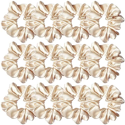 12 Pcs Satin Silk Hair Scrunchies for Women and Girls